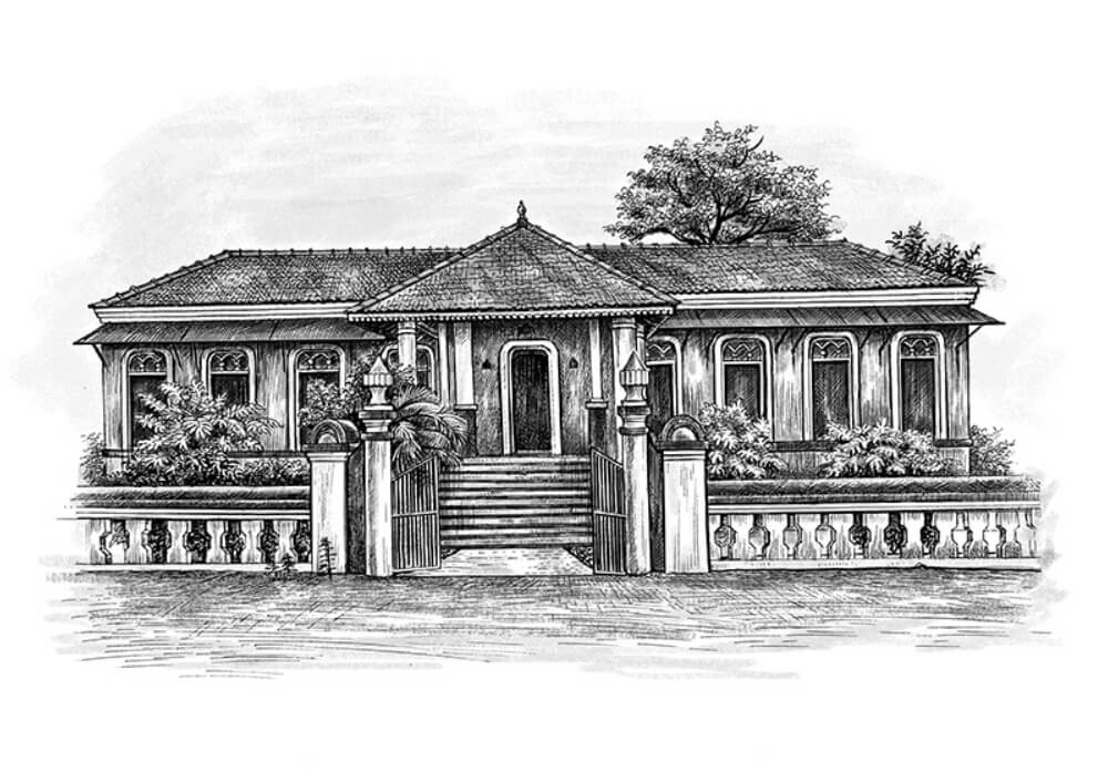 House Sketch from Photo | Custom Ink and Pen Drawing of Home